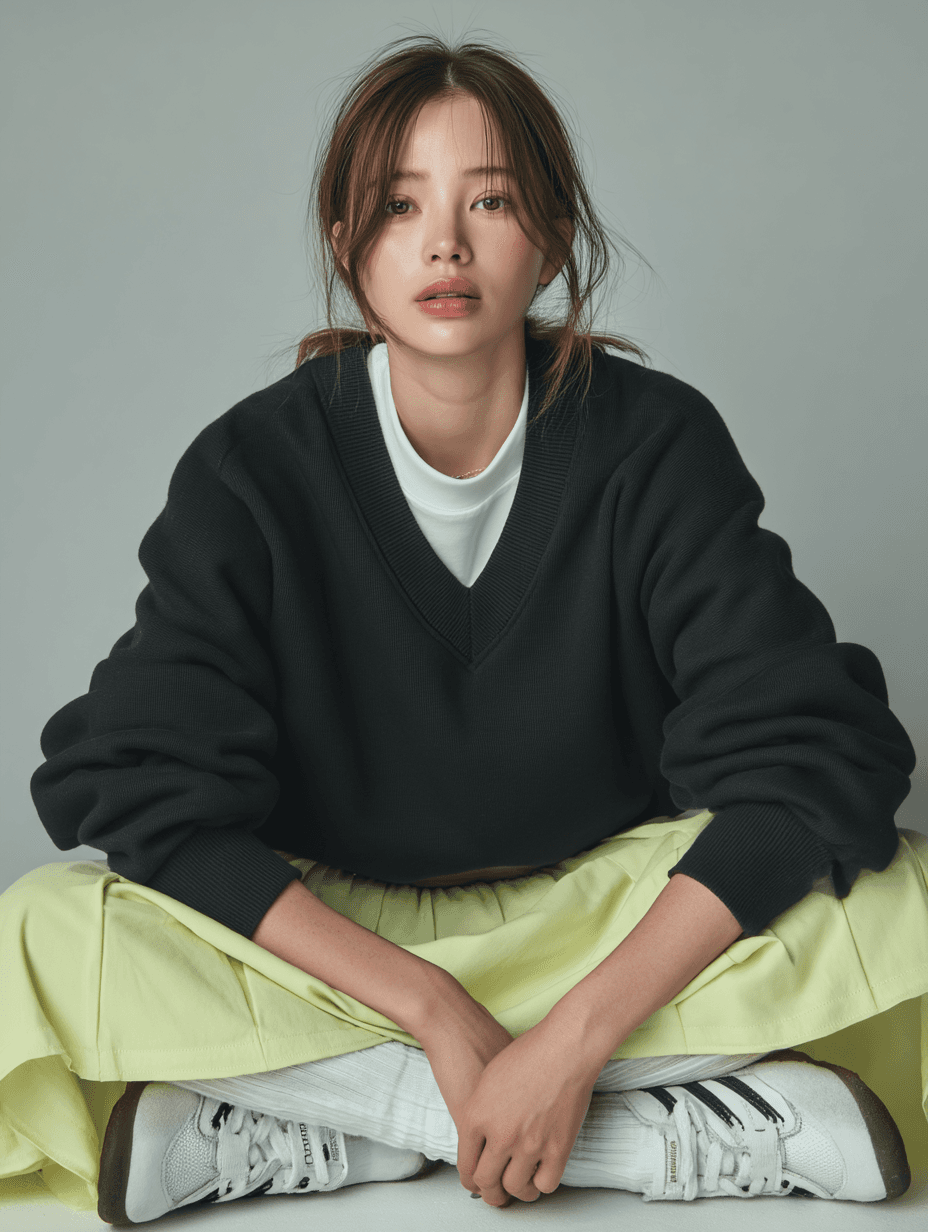 Tennis Court Fashion Portrait