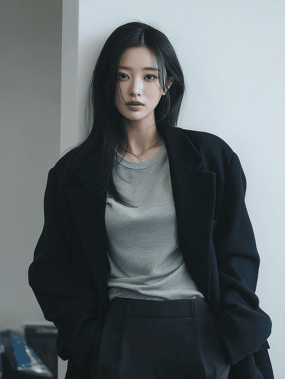 Elegant Black Coat Pose