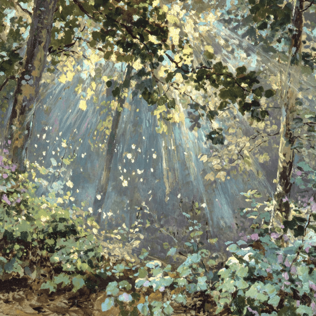 Sunlight Through Forest Leaves