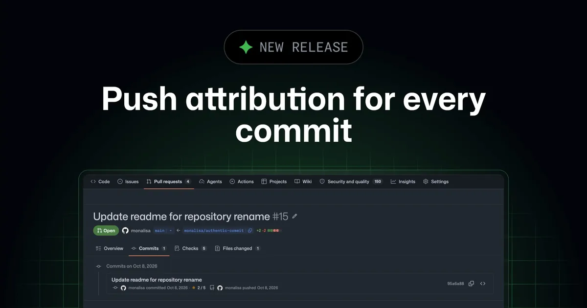 GitHub, 커밋 푸시 계정 영구 기록 기능 공개…신원 위조 방지 규칙 도입